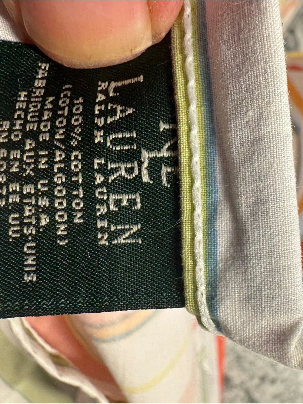 Ralph Lauren Harbor View Multi-Color Striped Cotton Sheet Set with Blue Trim